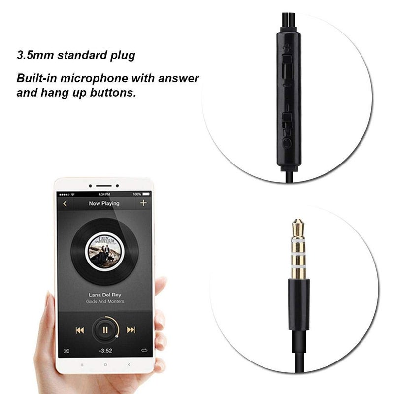 Ciglow in-Ear Headphones, 3.5mm Anti-Radiation Air Acoustic Tube Earpiece Earphone with Microphone for Mobile Phone, Tablet, MP3, MP4, etc.(Black) - Image 5